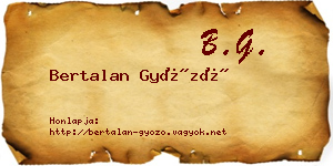 Bertalan Győző névjegykártya